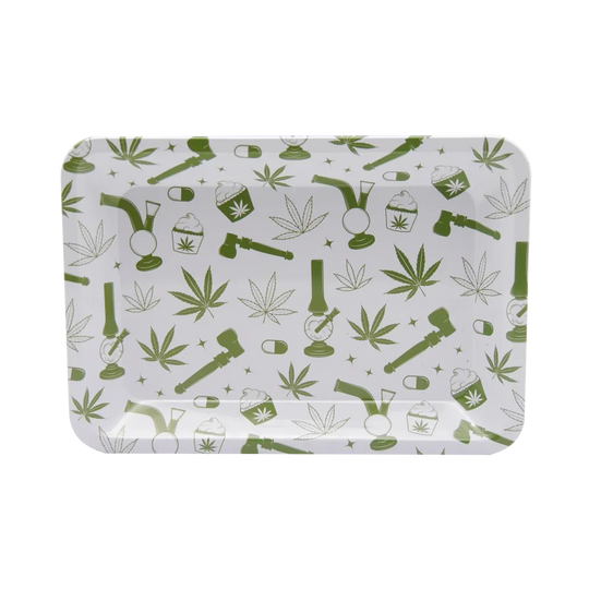 Tabuleiro de Metal para Rolos, Flor & Bong