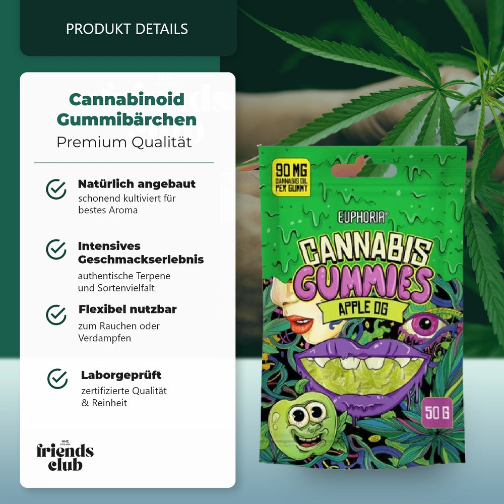 Euphoria Cannabis Gummibeertjes Appel OG (50g)