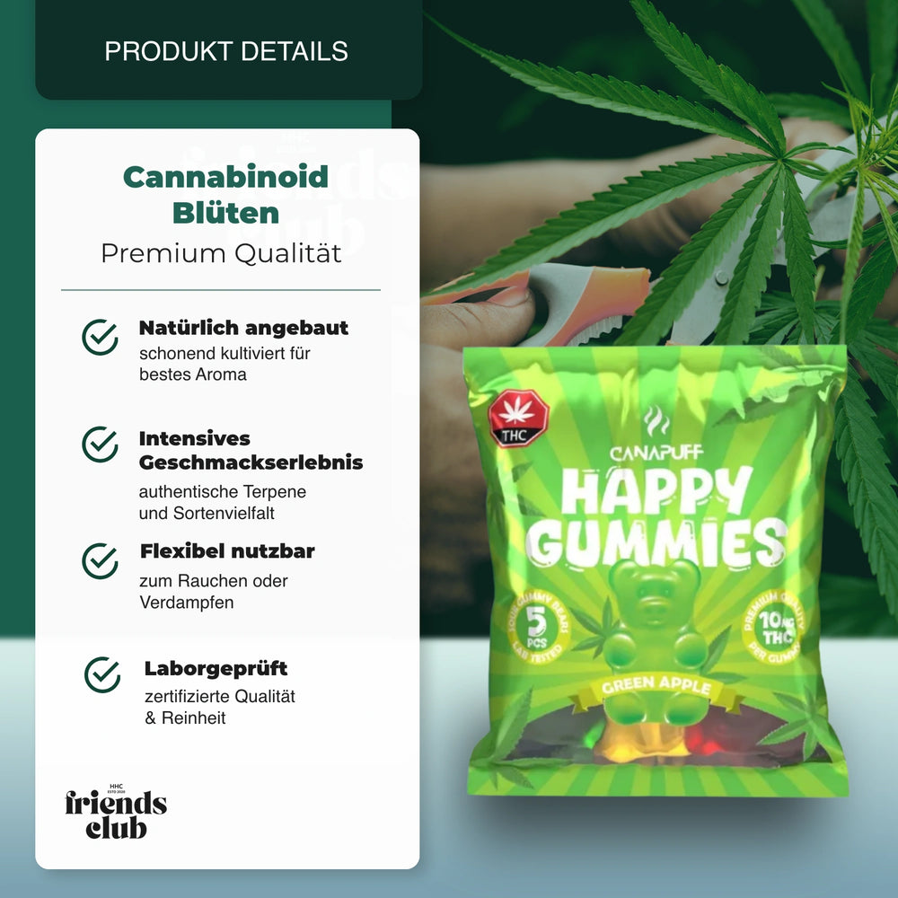 Żelki THC - Zielone Jabłko (5 sztuk) - hhcfriends
