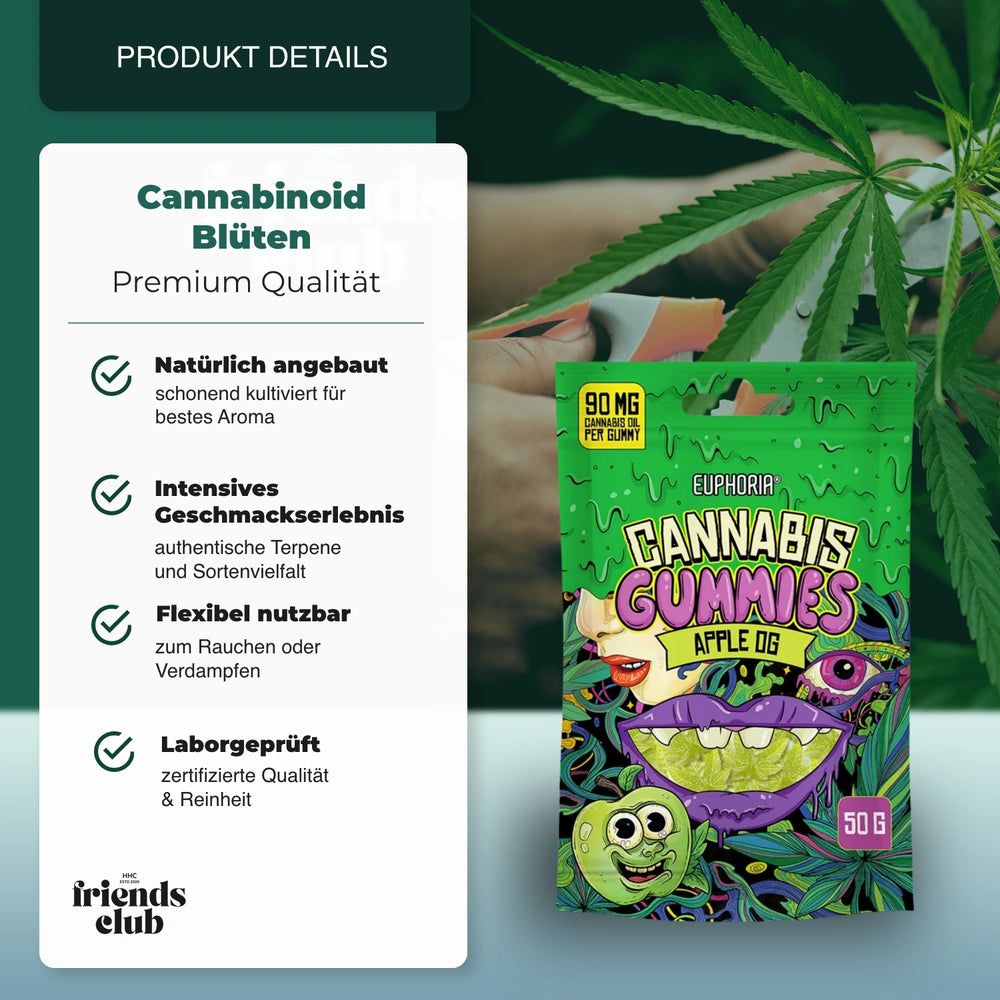 Euphoria Cannabis Gumicukrok Apfel OG (50g) - hhcfriends