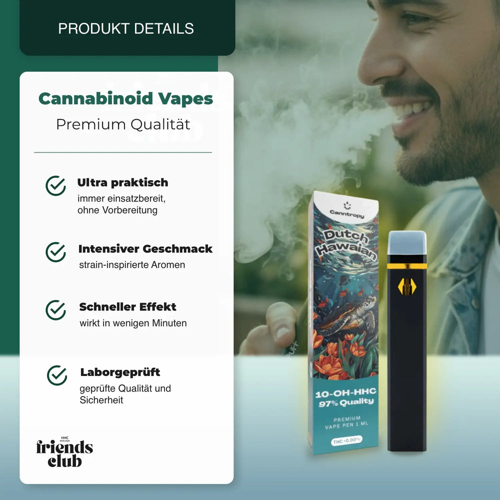 10 OH Vape Dutch Hawaiian 97% 1ml - hhcfriends