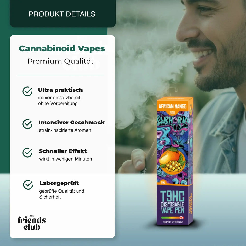 T9HC vape pen jetable – African Mango (2 ml) - hhcfriends