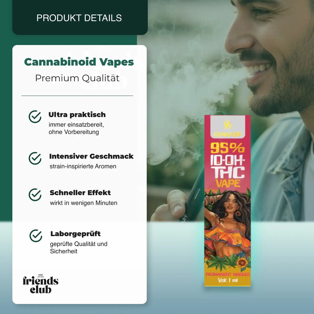 10-OH-T Vaporizador Caneta Permanente 95% 1ml - hhcfriends
