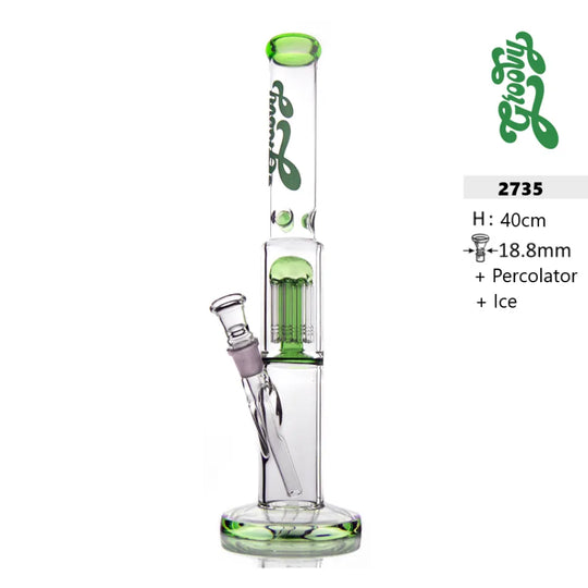 Bong de vidrio con percolador de 8 brazos – 40 cm