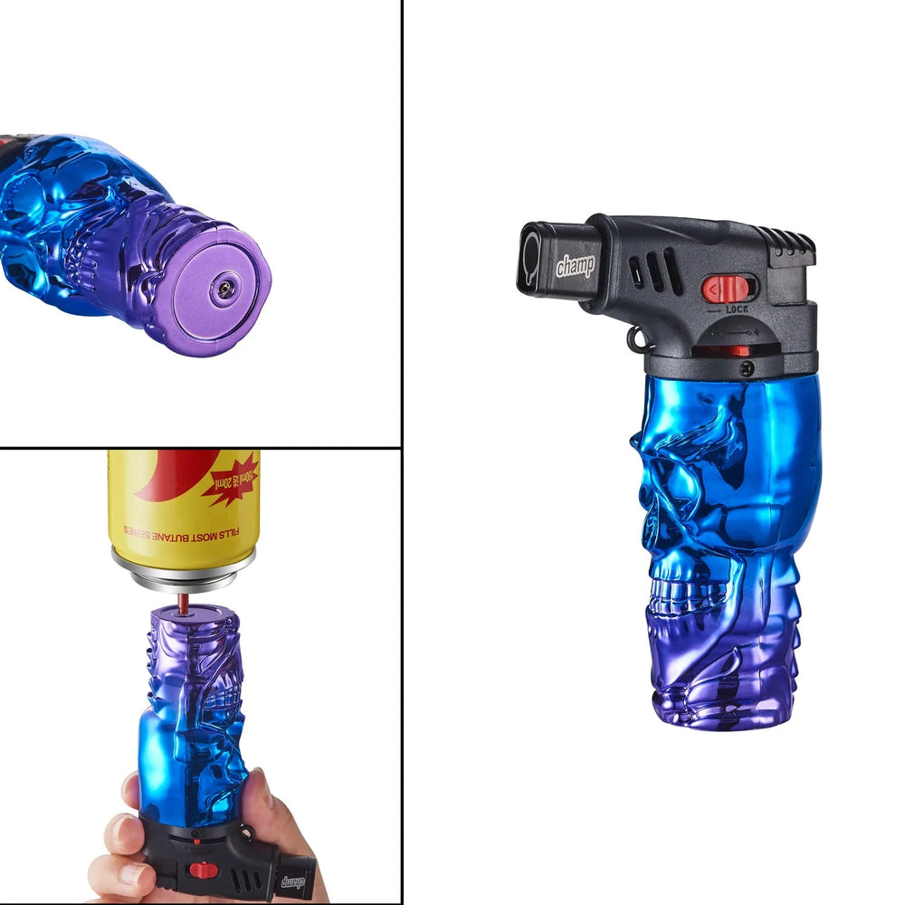 Zapalniczka Skull z płomieniem Jetflame
