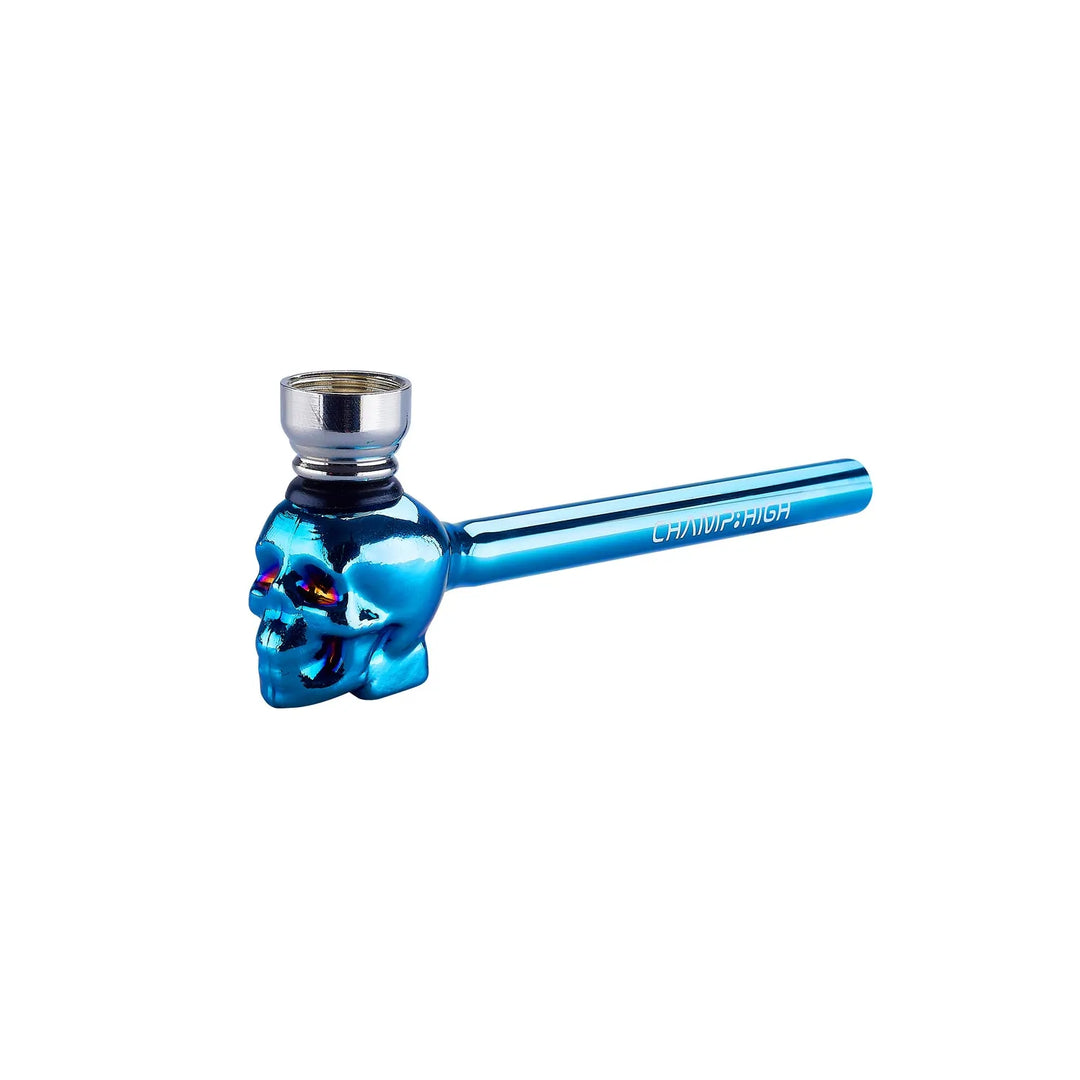 Metal Pipe Metallic Skull 13cm