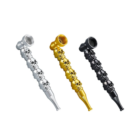 Metalen pijp Metallic Skull 13cm
