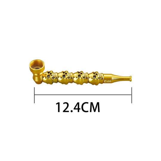 Metalen pijp Metallic Skull 13cm