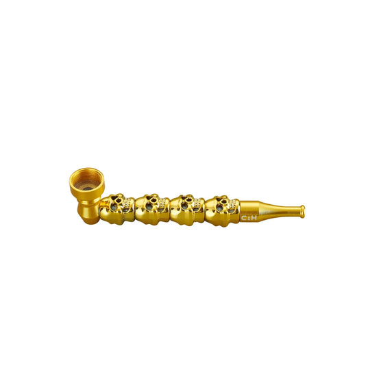 Metalen pijp Metallic Skull 13cm