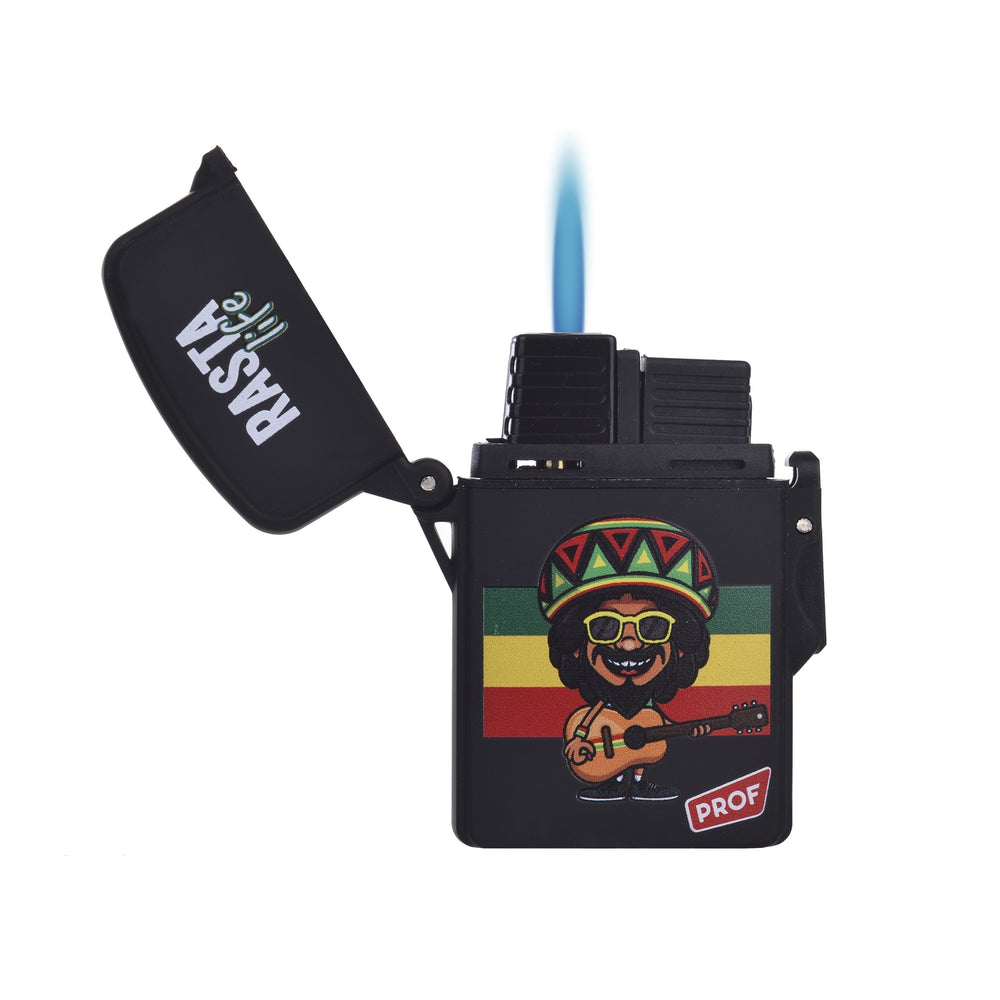 Rasta Life Feuerzeug mit Cartoon Charakter und Gitarre
