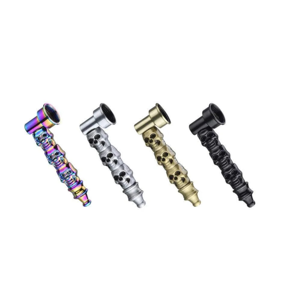 Metalen pijp schedels 8,5 cm