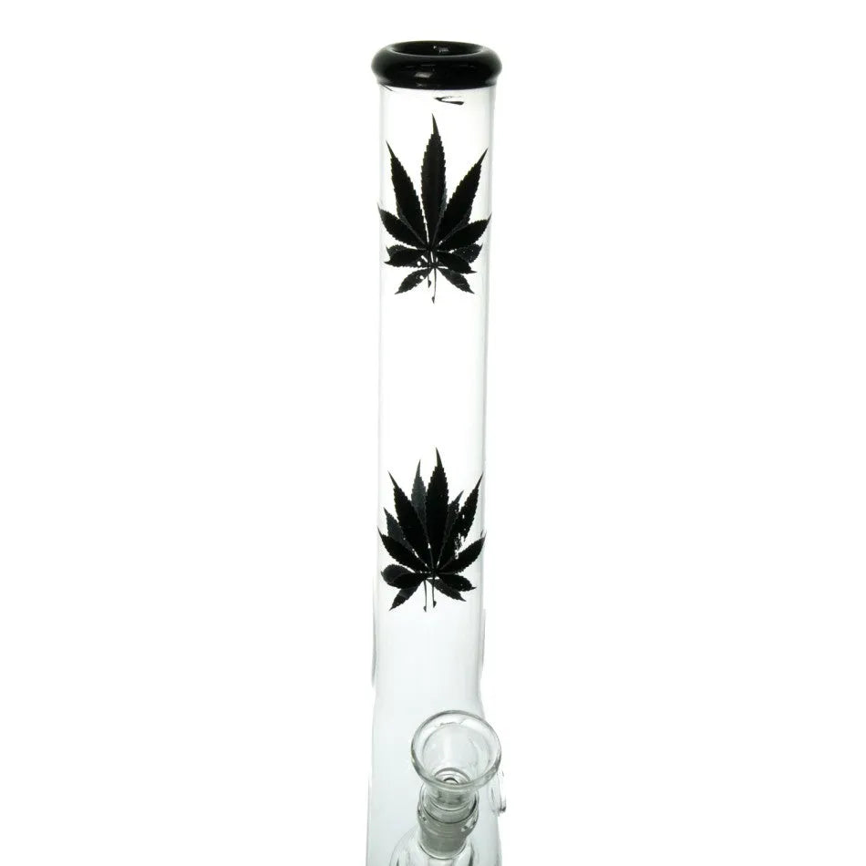 Szklane bongo S-Form Black Leafs 42 cm