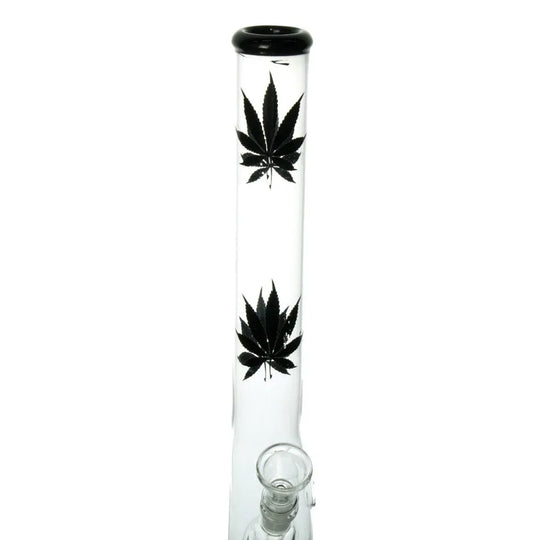 Szklane bongo S-Form Black Leafs 42 cm