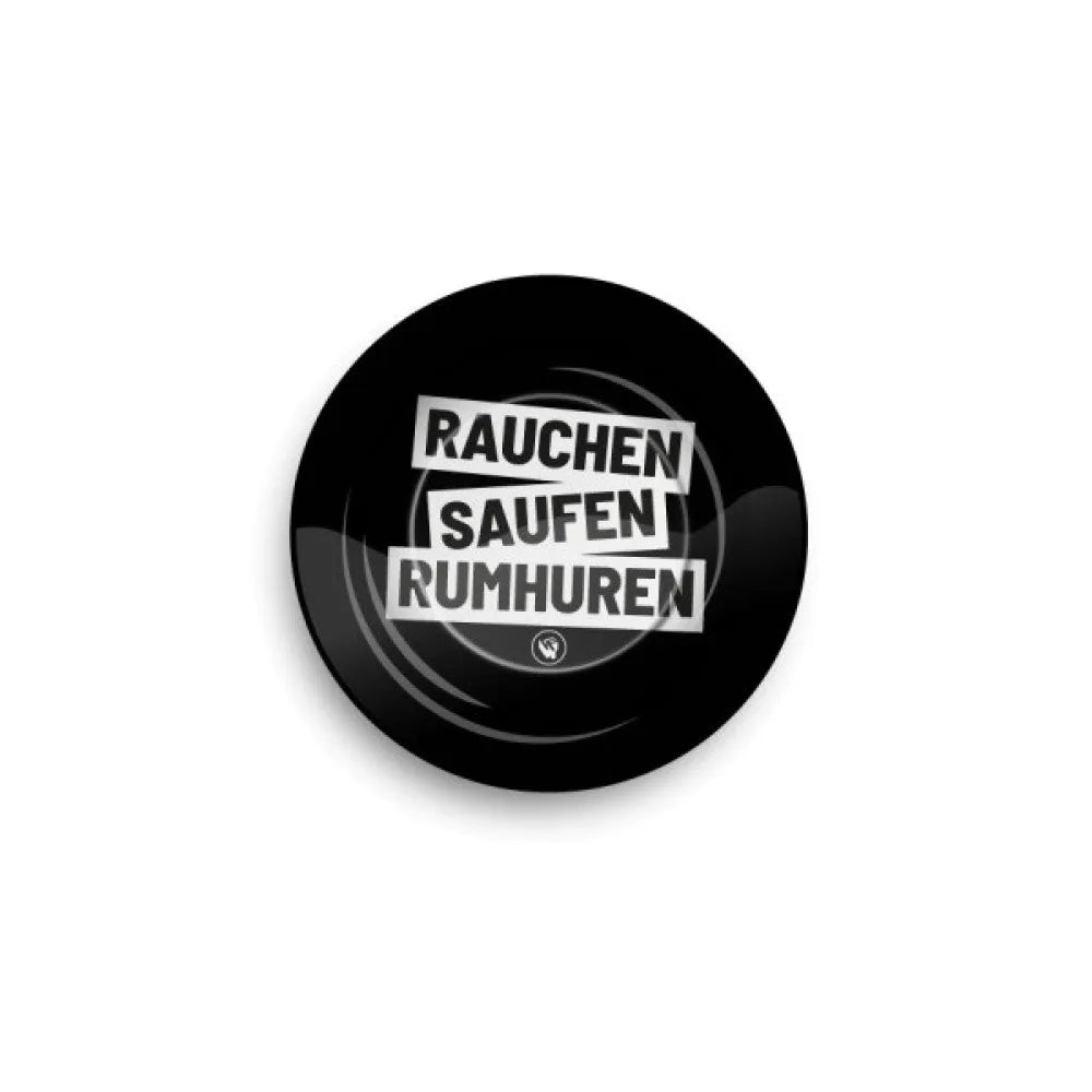 FIRE-FLOW™ Metalowa Popielniczka Rauchen Saufen Rumhuren, Ø: 14 cm