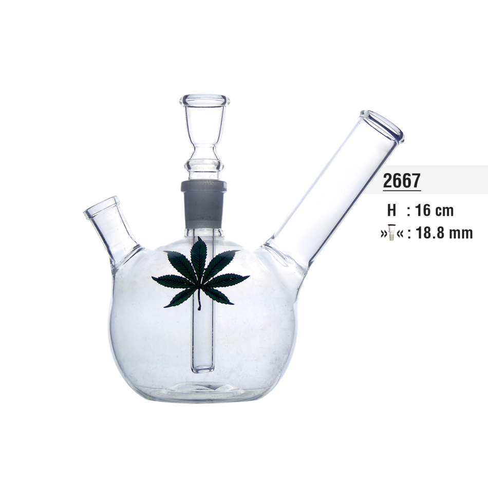 Abstrakte Kunst mit Cannabisblatt und buntem Hintergrund.