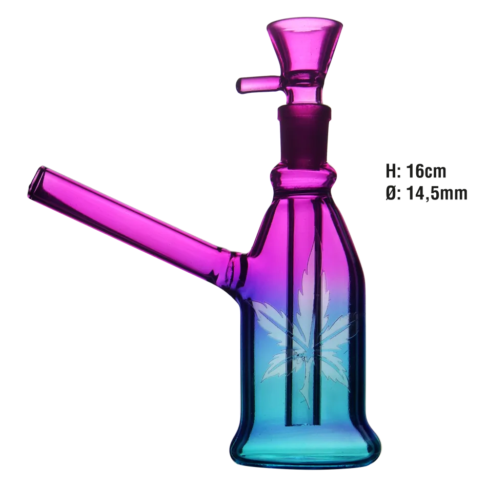 Glazen Bong Blauw/PAARS 16cm
