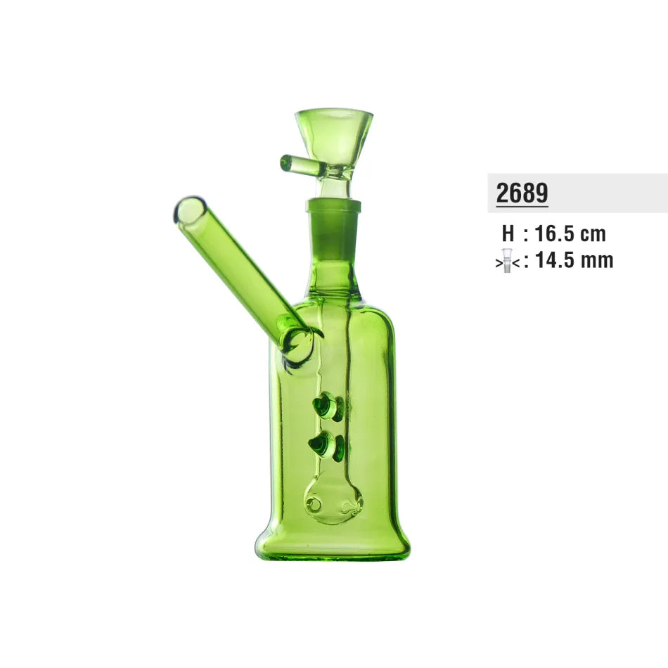 Bong de vidrio verde 16,5 cm con espinas
