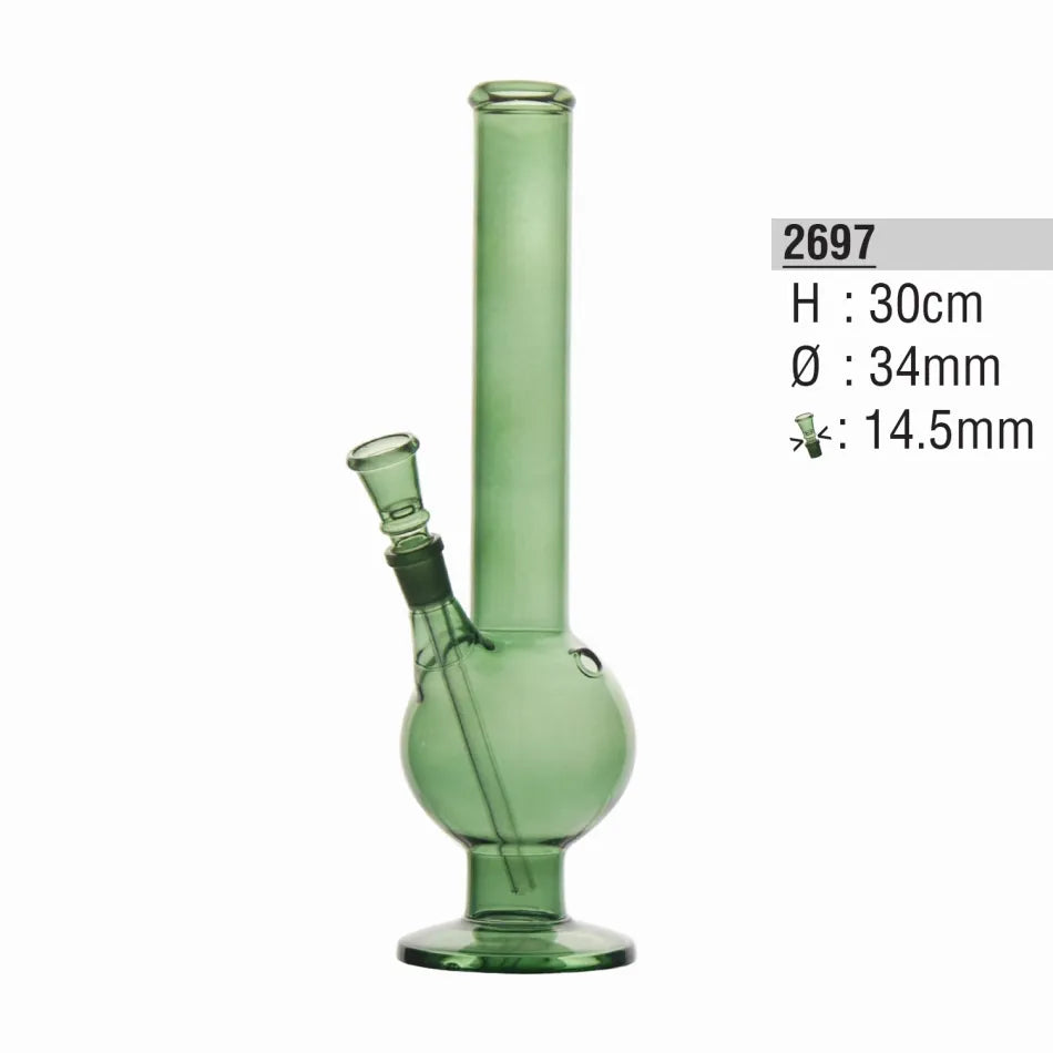 Bong de vidrio bola 30cm verde metálico