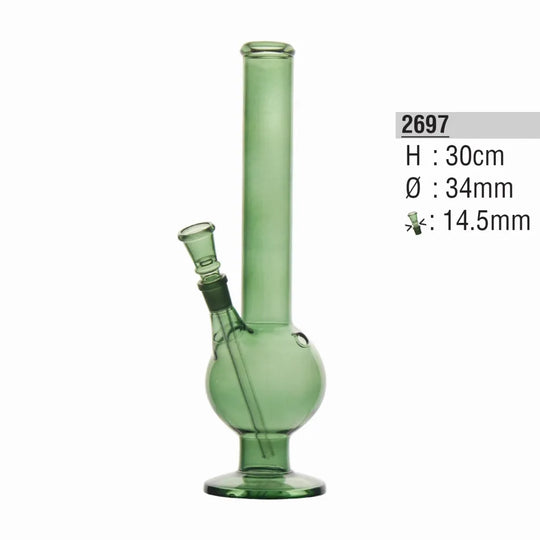 Bong de vidrio bola 30cm verde metálico