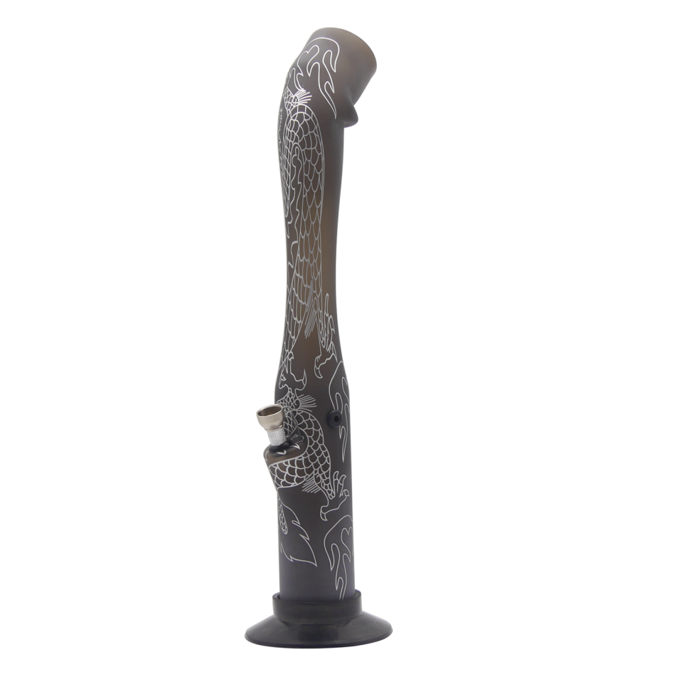 Bong mit Drachenmuster in Schwarz