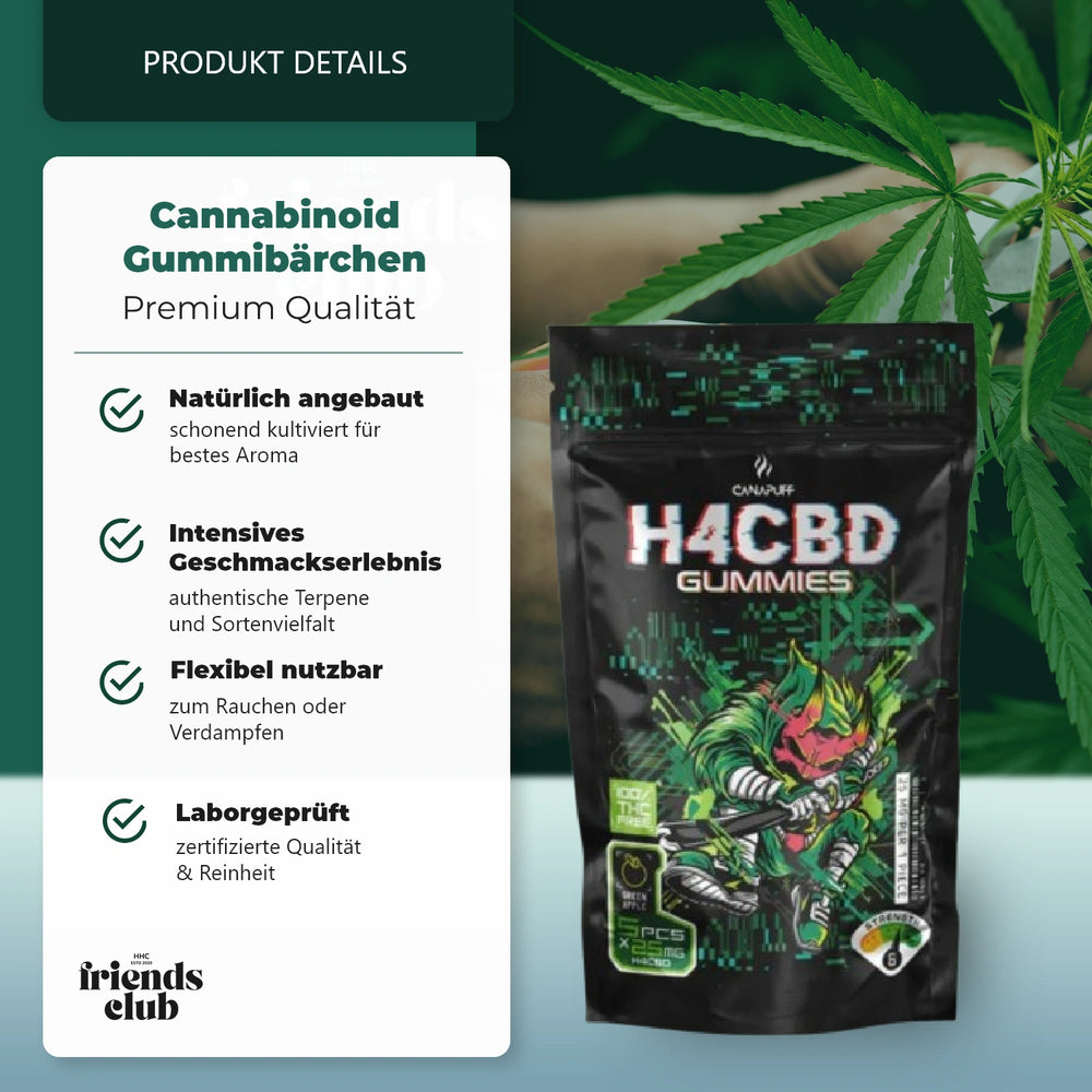 H4CBD Gumicukrok - Zöld Alma