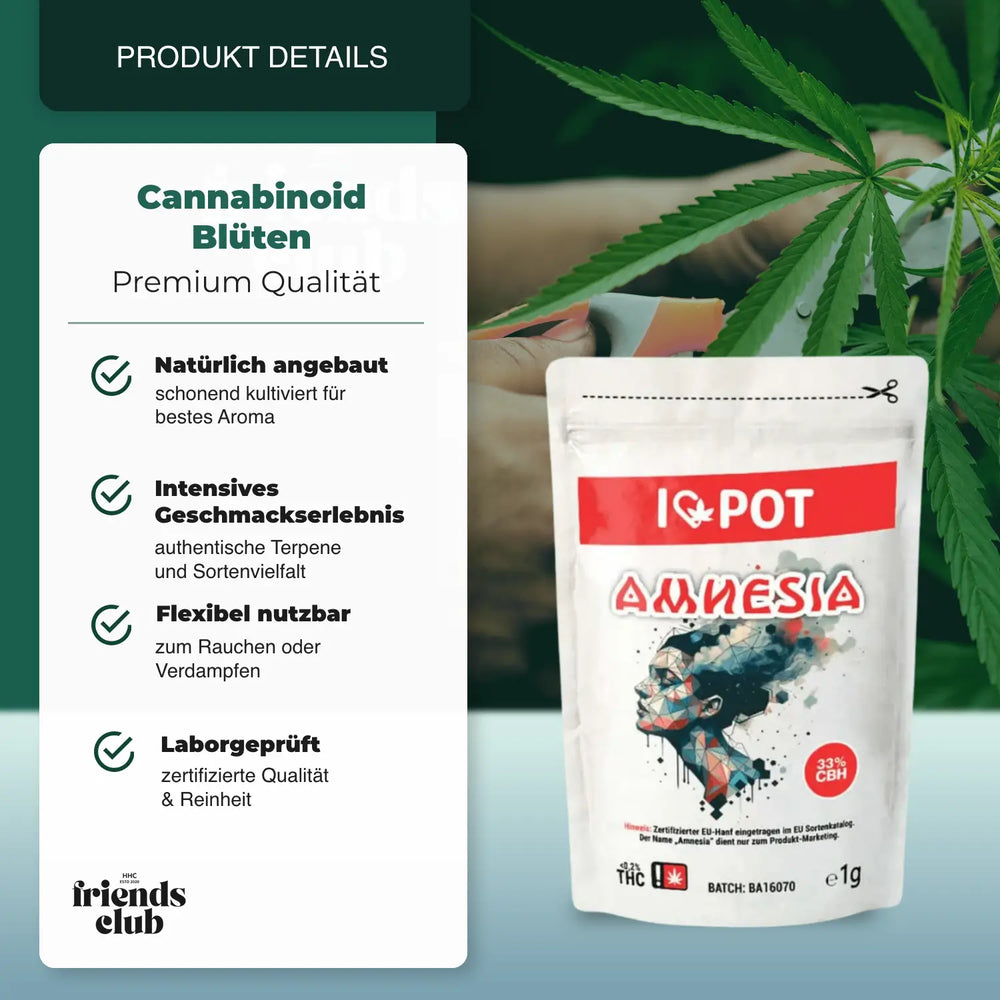 CBH Fleurs Amnesia 33% I♥Pot - hhcfriends