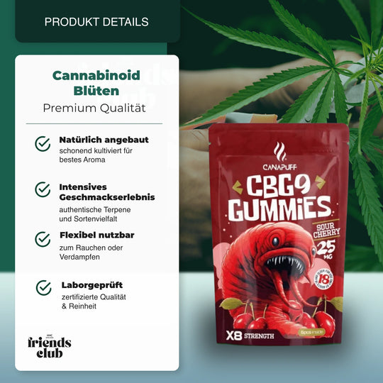 CBG9 Żelki Sour Cherry 5 sztuk - hhcfriends
