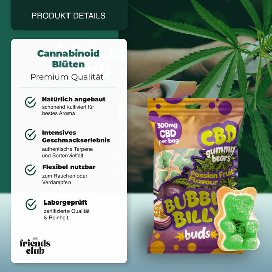 Gummies CBD - Fruit de la passion 10 pcs 300mg - hhcfriends