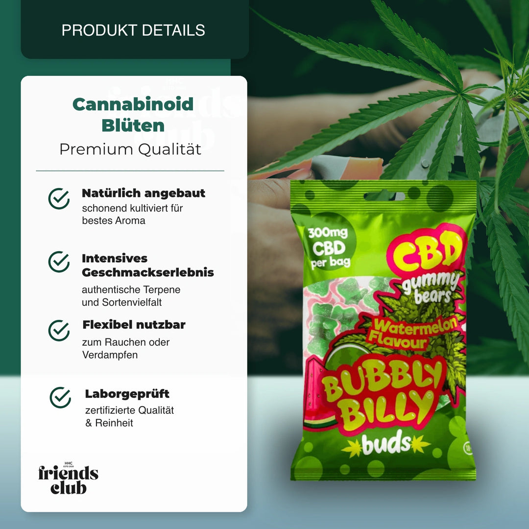 CBD Gummibeertjes - Watermeloen 10 stuks 300mg - hhcfriends