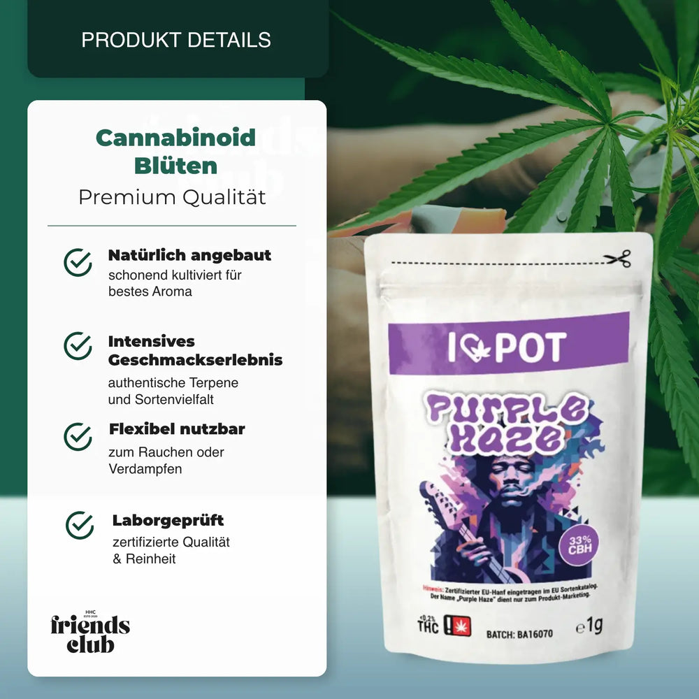 CBH Fleurs Purple Haze 33% I♥Pot - hhcfriends