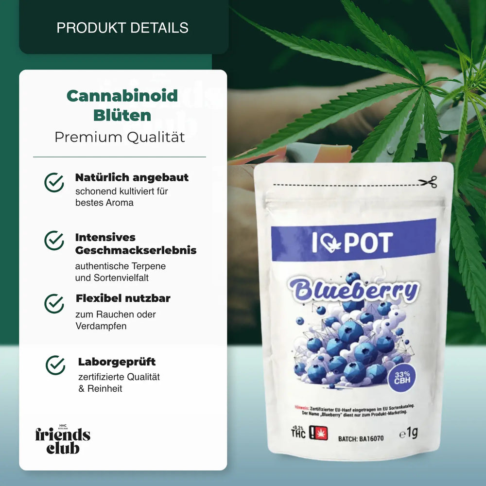 CBH Fleurs Blueberry 33% I♥Pot - hhcfriends