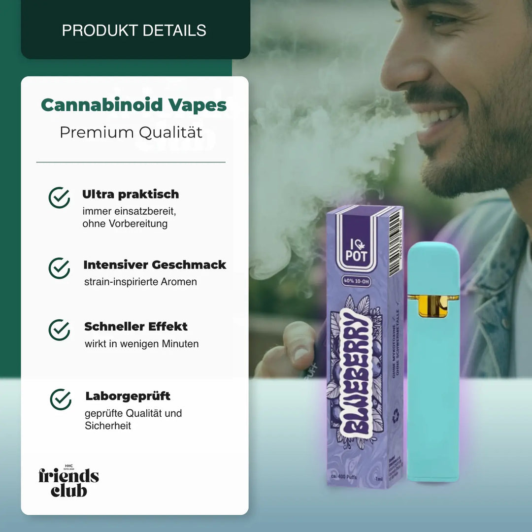 10-OH Vape Blueberry 40% 1ml I♥Pot - hhcfriends