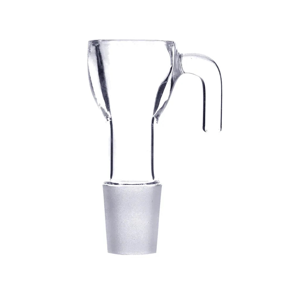 Glaskop met gebogen handvat