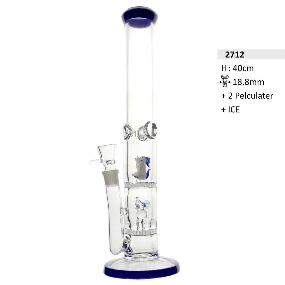 Bong de vidrio pesado Elefante y Oso con hielo 40cm
