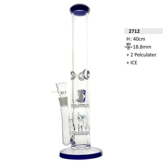 Bong de vidrio pesado Elefante y Oso con hielo 40cm