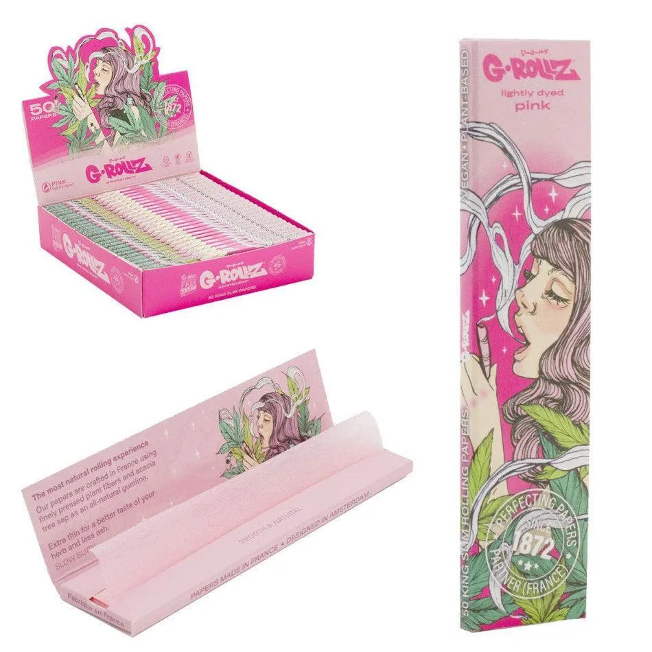 G-Rollz 'Colossal Dream' - Ligeramente Teñido de Rosa - 50 King Size Slim Papers