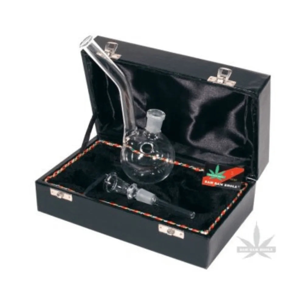 Szklane bongo w walizce 17 cm