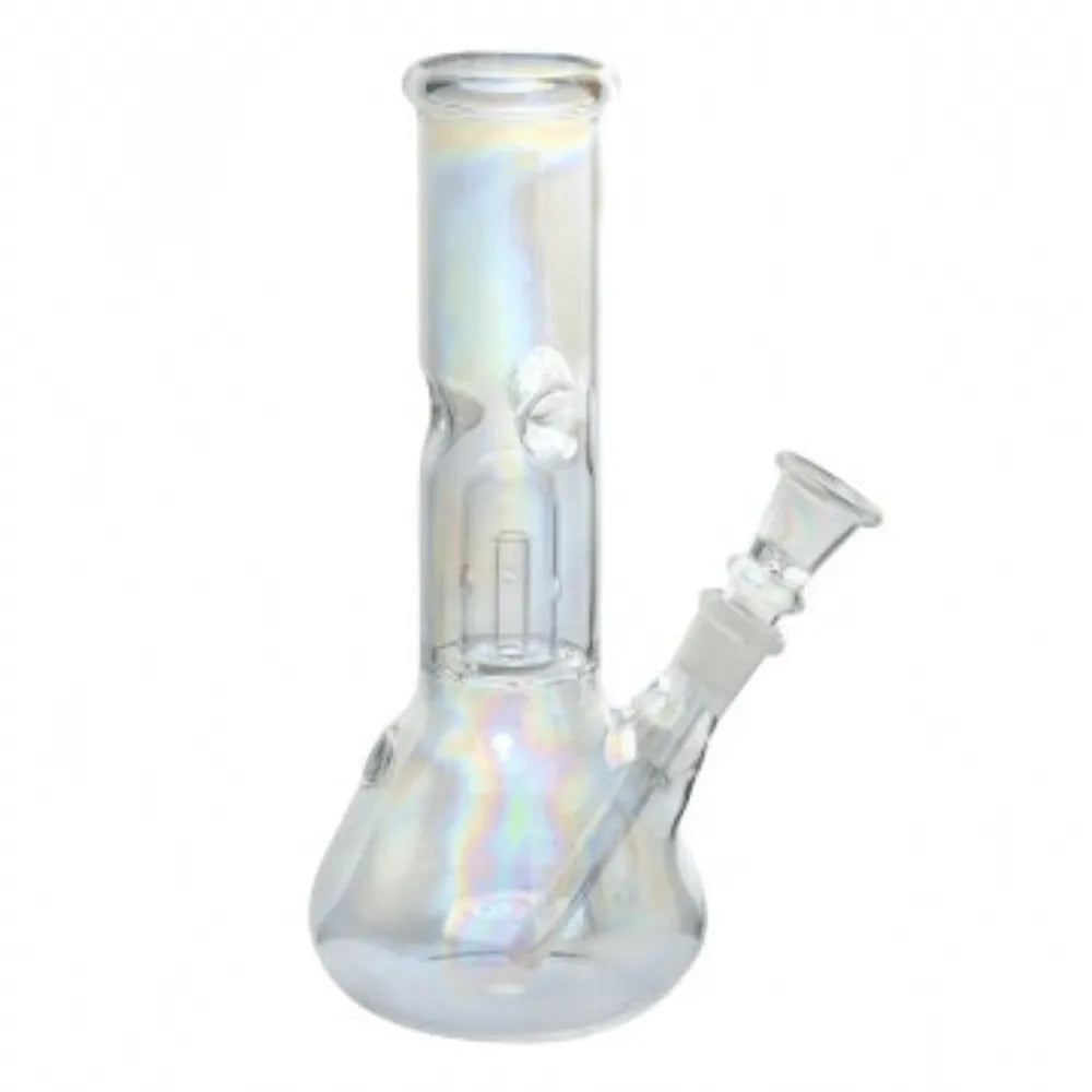 Bong de vidrio con percolador y efecto holográfico – 20 cm