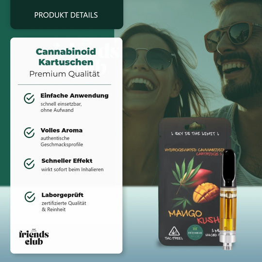 H4CBD cartridge Mango Kush 90% 1ml THC Free