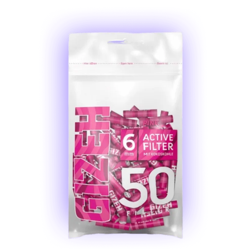 GIZEH PINK Active Filter Slim 6mm 50 Stück