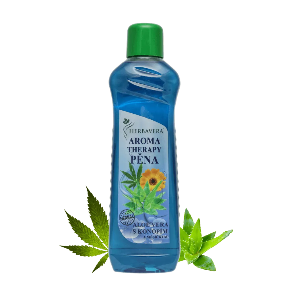 Aromatherapie-Badeschaum mit Aloe Vera und Hanf Herbavera 1000 ml