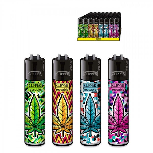 Clipper Feuerzeug mit Cannabis-Motiv.