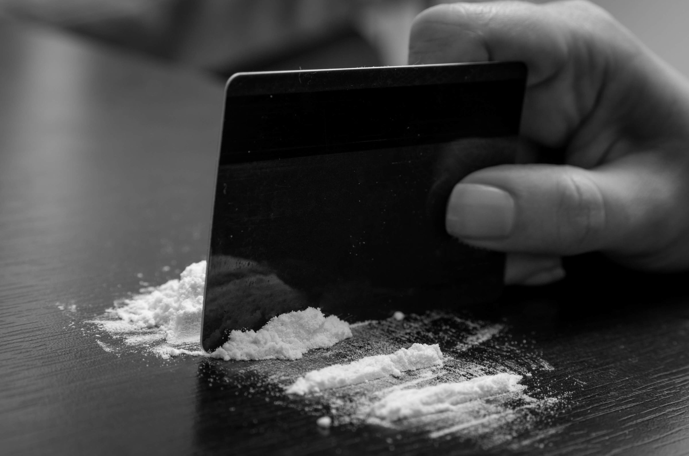 Cocaine powder on table