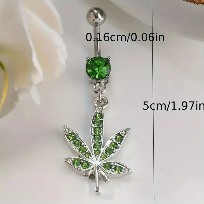 Bauchnabelpiercing Hanfblatt